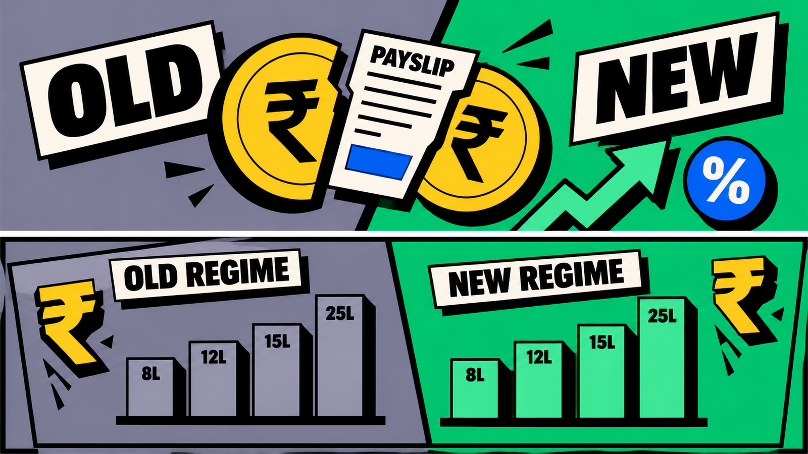 Old regime vs new regime tax comparison chart